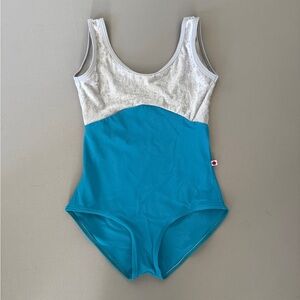 Yumiko Leotard Blue and Silver